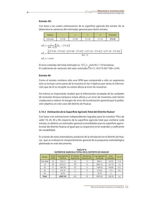 Plan de muestreo de Ã¡reas para la regiÃ³n Sierra