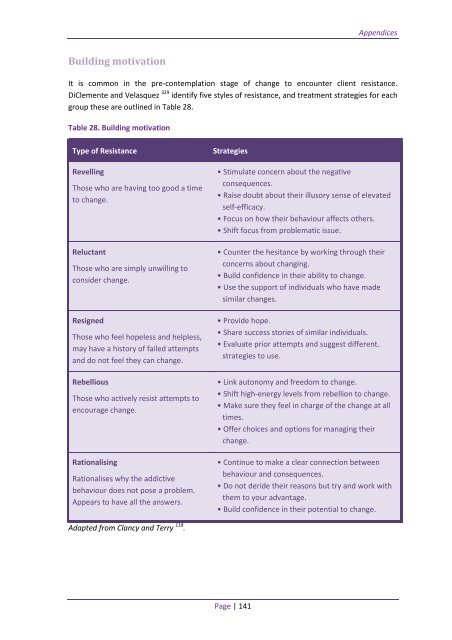 appendix d: motivational interviewing - National Drug and Alcohol ...