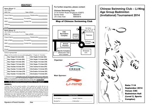Rules & Regulations - Chinese Swimming Club