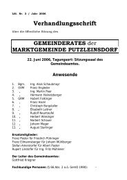 3. Sitzung (85 KB) - .PDF - Marktgemeinde Putzleinsdorf