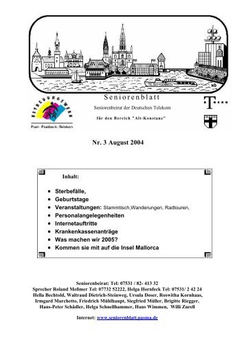 Seniorenblatt 3/2004 - Telekom-Senioren Konstanz