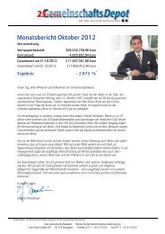Monatsbericht Oktober 2012 - Weiler Eberhardt Depotverwaltung AG