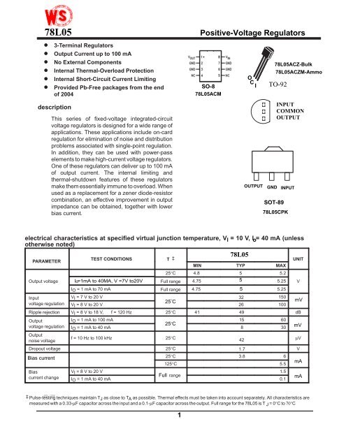 78L05 Datasheet Download From IC-ON-LINE.CN - Shoptronica