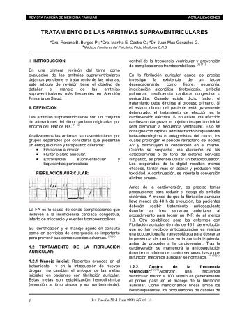 Tratamiento de las arritmias supraventriculares - Mflapaz.com