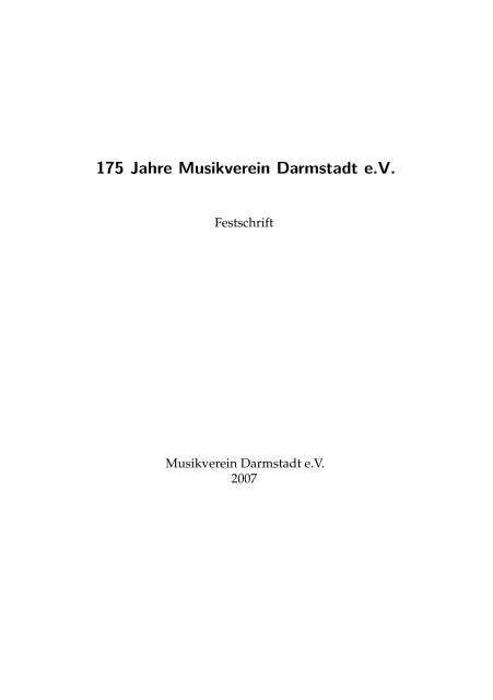 Ein Anbieter – alle Möglichkeiten - Musikverein Darmstadt  eV