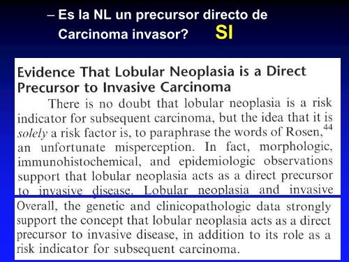 NEOPLASIA LOBULILLAR IN SITU Â¿Predictor de riesgo o lesiÃ³n ...