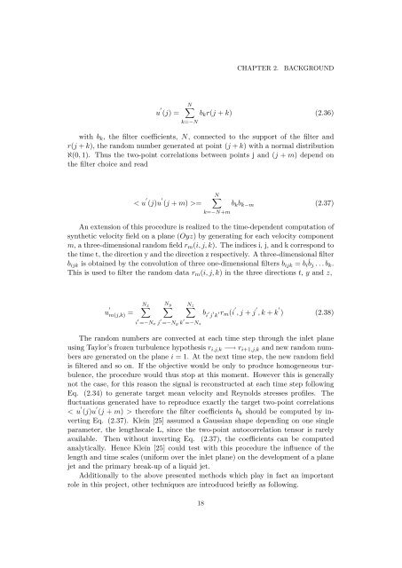 Synthetic Inflow Condition for Large Eddy Simulation (Synthetic - KTH