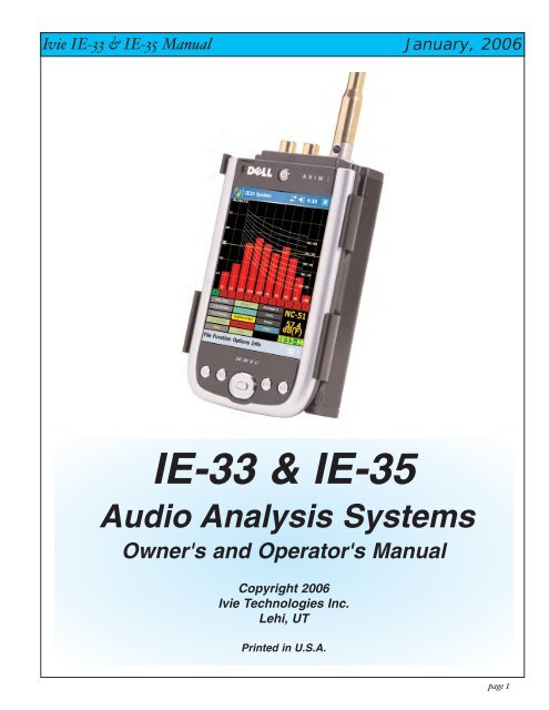 Ivie IE-33 & IE-35 Manual