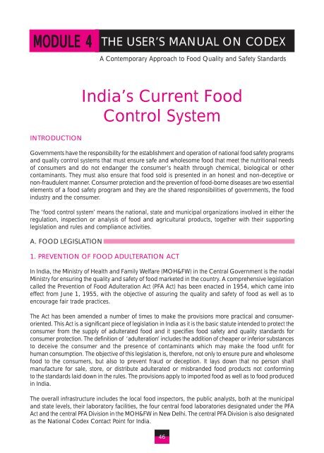 THE USER'S MANUAL ON CODEX - Department of Biotechnology