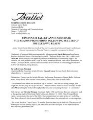 cincinnati ballet announces rare mid-season promotions following ...