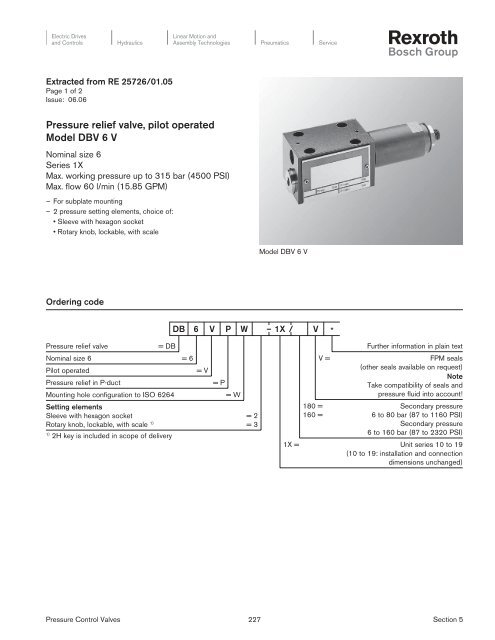 Rexroth Hydraulics Product Catal... - Hasmak.com.tr