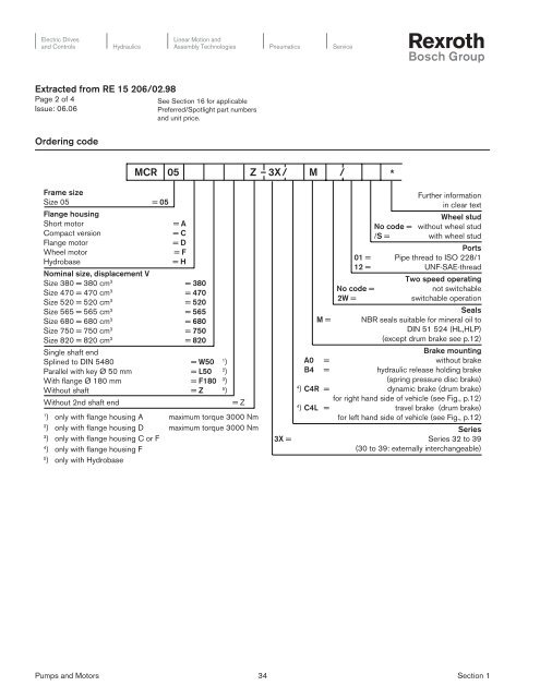 Rexroth Hydraulics Product Catal... - Hasmak.com.tr