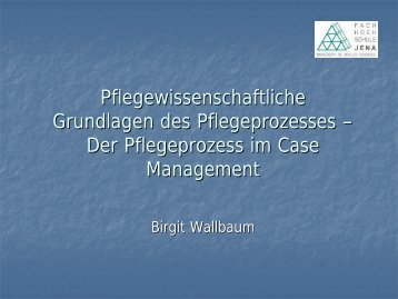 Pflegewissenschaftliche Grundlagen des Pflegeprozess ... - FH Jena