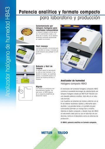 Analizador halógeno de hum edad H B43 - METTLER TOLEDO