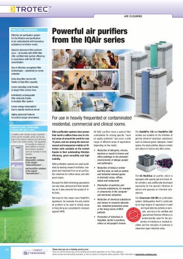 Powerful air purifiers from the IQAir series