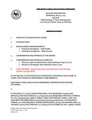 Agenda - New Mexico Public Regulation Commission