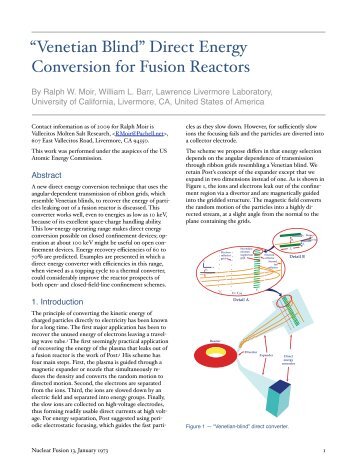 'Venetian Blind' Direct Energy Conversion for Fusion ... - Askmar.com