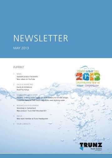 Newsletter - Trunz Water Systems AG