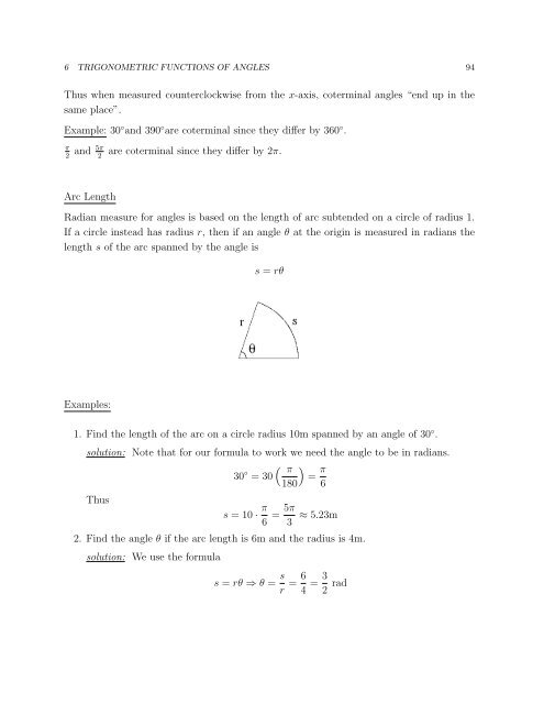 6 TRIGONOMETRIC FUNCTIONS