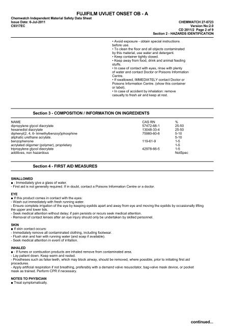 Chemwatch Australian MSDS 27-6723 - FUJIFILM Australia