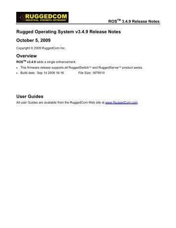 Rugged Operating System v3.4.9 Release Notes ... - RuggedCom