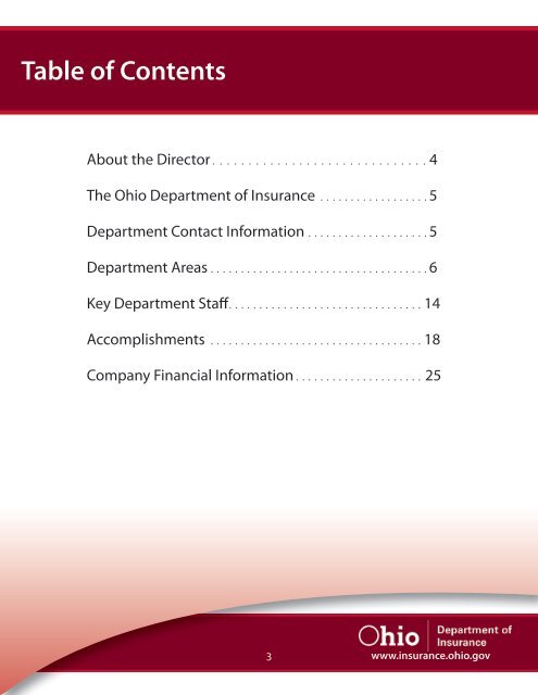 Report Report - Ohio Department of Insurance - State of Ohio