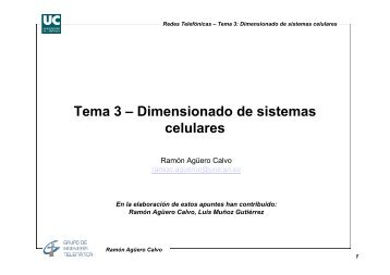 Tema 3 – Dimensionado de sistemas celulares