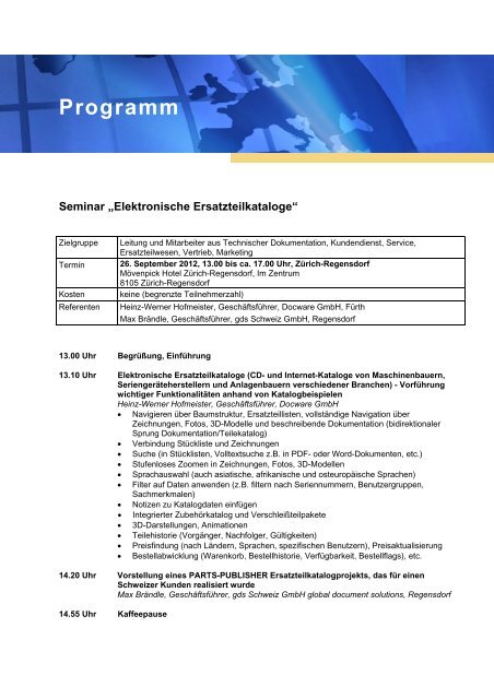 Programm der Veranstaltung (PDF-Dokument, 53 ... - Docware GmbH