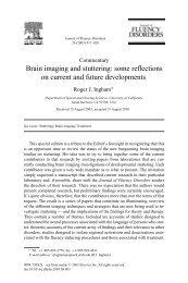 Brain imaging and stuttering: some reflections on current and future ...