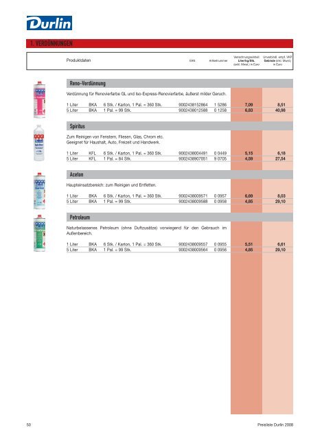 PREISLISTE 2008 - Murexin AG