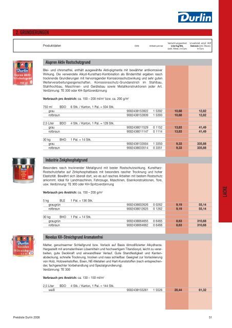 PREISLISTE 2008 - Murexin AG