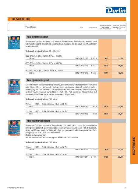 PREISLISTE 2008 - Murexin AG