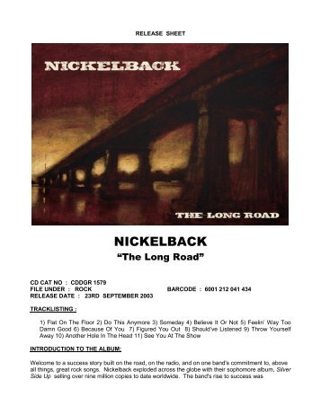 NICKELBACK - David Gresham Records