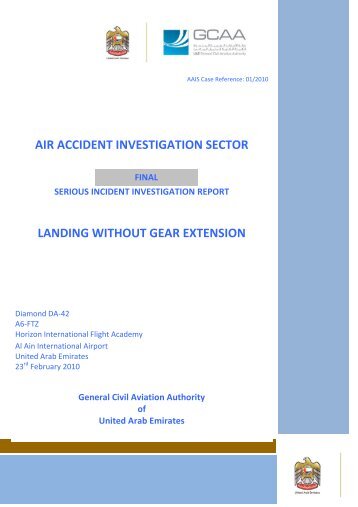 Investigation Final Report of Diamond 42 Serious Incident, Al Ain ...