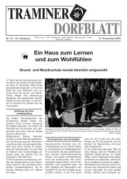 Ein Haus zum Lernen und zum WohlfÃ¼hlen - Traminer Dorfblatt