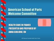 HEALTH CARE IN FRANCE - American School of Paris