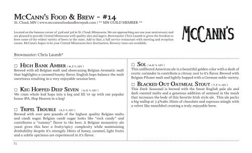 TABLE OF CONTENTS - Minnesota Craft Brewer's Guild