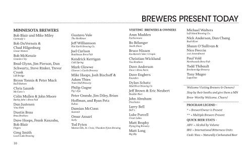 TABLE OF CONTENTS - Minnesota Craft Brewer's Guild