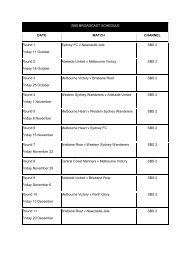 SBS BROADCAST SCHEDULE DATE MATCH CHANNEL Round 1 ...