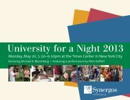 University for a Night 2013 Invitation - Synergos