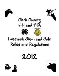 Livestock Show and Sale Rules and Regulations - Clark County