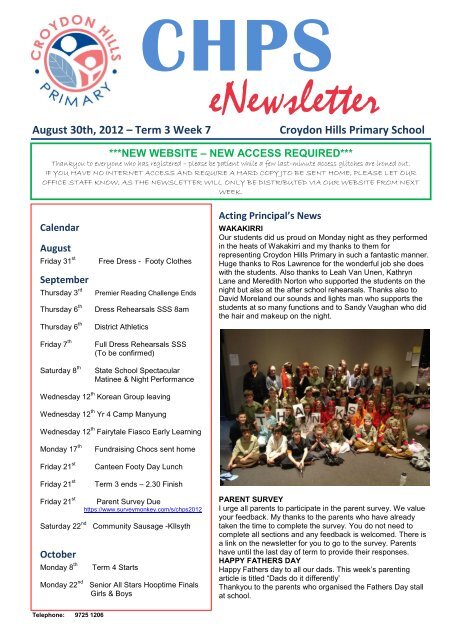 eNewsletter - Croydon Hills Primary School