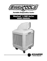WayCool 1/3 Hp Evaporative Cooler Manual - Schaefer Ventilation ...