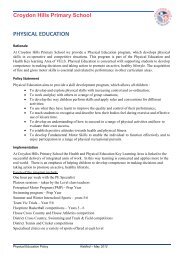 Physical Education Policy - Croydon Hills Primary School