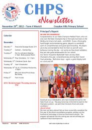 Newsletter Term 4 Week 8 - Croydon Hills Primary School