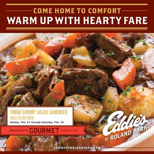 WARM UP WITH HEARTY FARE - Eddies of Roland Park