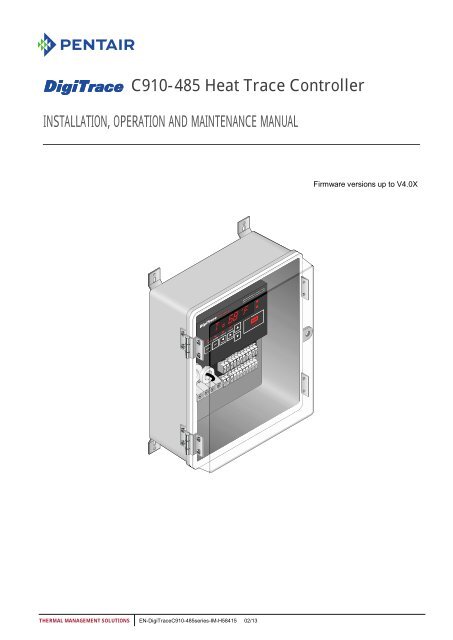 DigiTrace® 910 Series - Pentair Thermal Management Pentair 910 Controller Wiring Diagram Yumpu