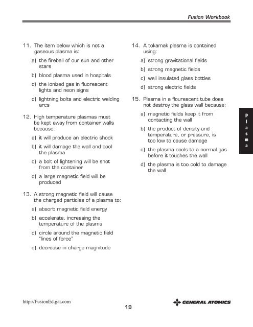 Workbook: Fusion Natures Fundamental Energy Source - General ...