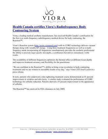 Health Canada certifies Viora's Radiofrequency Body Contouring ...