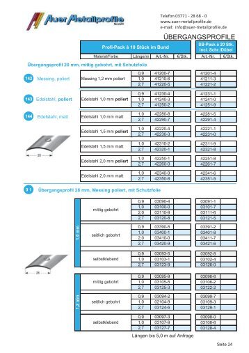 ÃƒÂœBERGANGSPROFILE - Auer-metallprofile.de